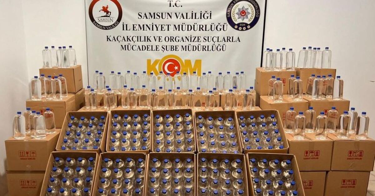 Samsun’da 11 bin litre etil alkol ele geçirildi, 2 zanlı tutuklandı